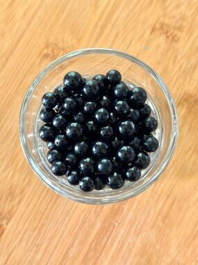 Vintage Mid Century Black Onyx Gemstone Beads For Crafting / Lot of 140